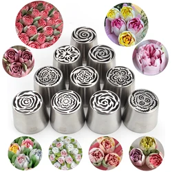 MRF New Arrivals 10 PCS Stainless Steel XL Russian Icing Nozzles Set Pastry Baking Tools Kit HBLBNOSET2