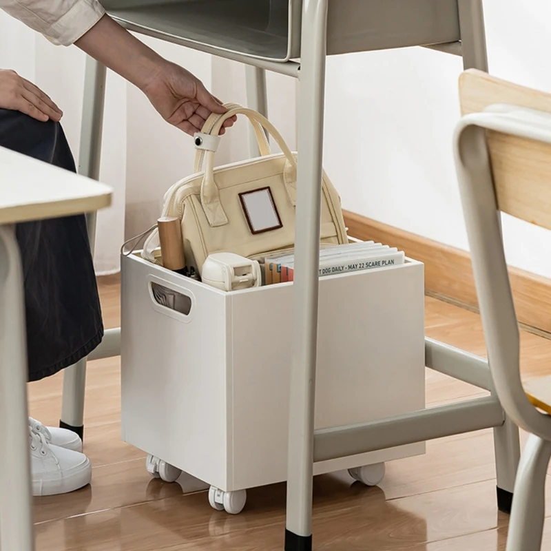 Boîte rangement en plastique pour livres, boîte rangement livres mobiles, panier rangement capacité pour