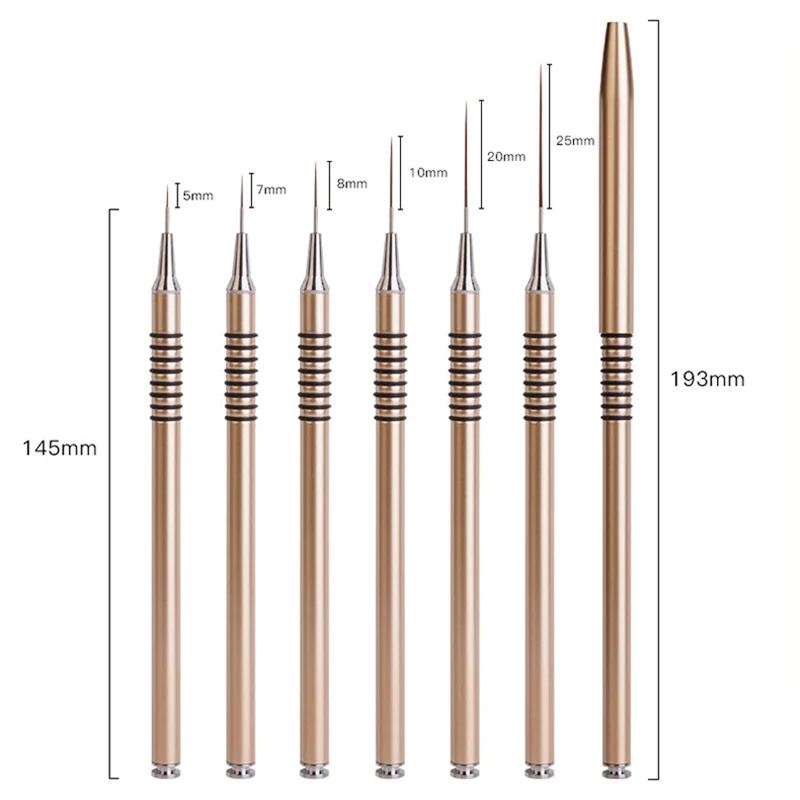 Nail art-pen met trekkoord, extreem fijne schilderpen, speciale penselenset voor het schilderen van bloemen, met de hand beschilderde nagelgereedschapsborstel