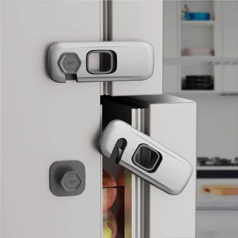 1/3/5PCS Child Proof Refrigerator Locks Cabinet Lock Fridge Locks for Kids Safety Baby Freezer Door Latches with Adhesive Tape