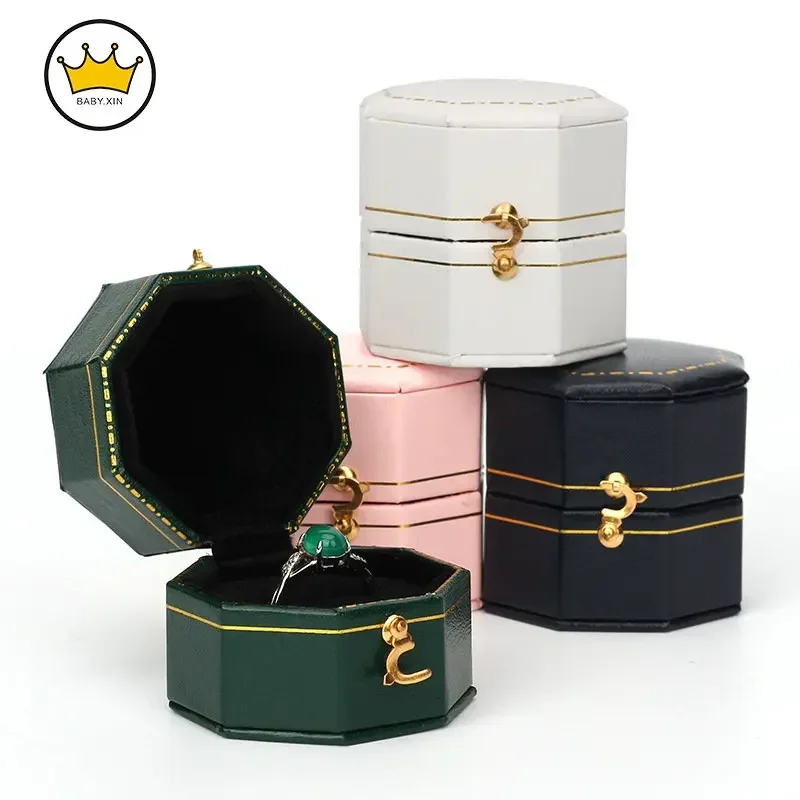 

For Marriage Proposal Anniversary Festival For Exquisite Fomale 2021 Hot Sale Dark Green Multicolor Fashion Jewelry Ring Box