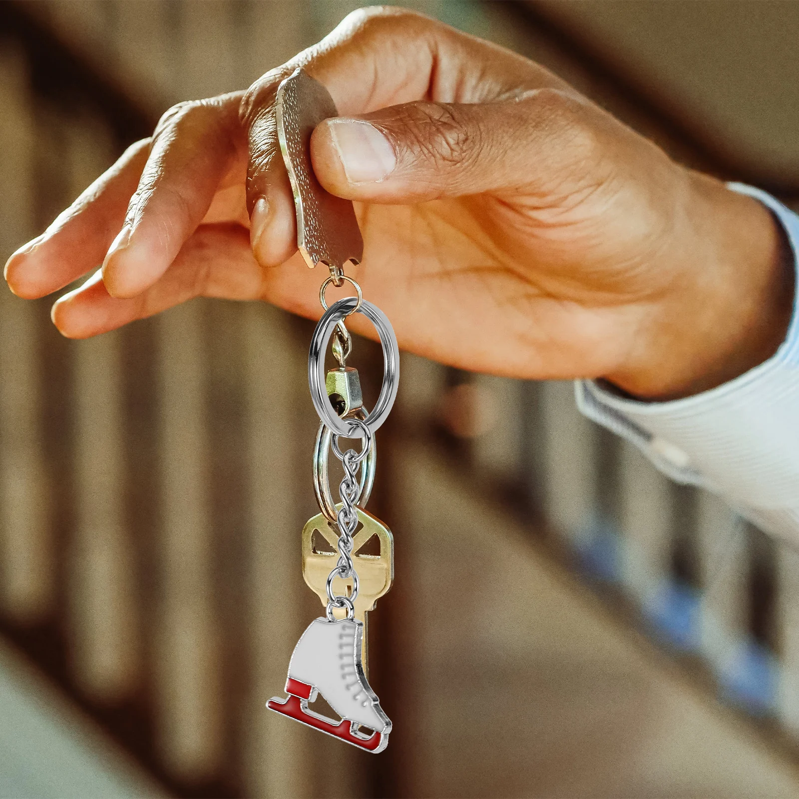 

Skate Keychain Bag Charm Handbag for Car Keys Ice Skating Keyring Zinc Alloy Bracelet