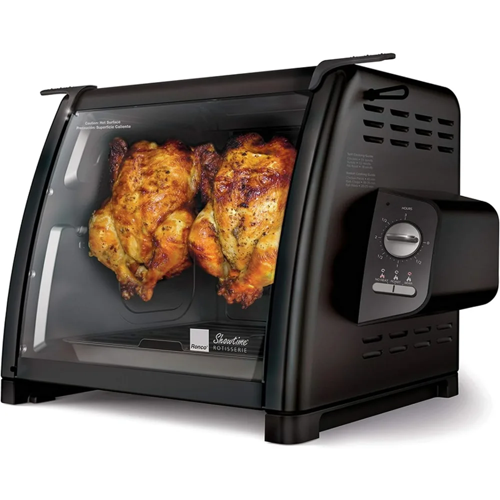 Countertop Rotisserie Oven, 3 Cooking Functions: Rotisserie, Sear and No Heat Rotation, 12-Pound Capacity, Black