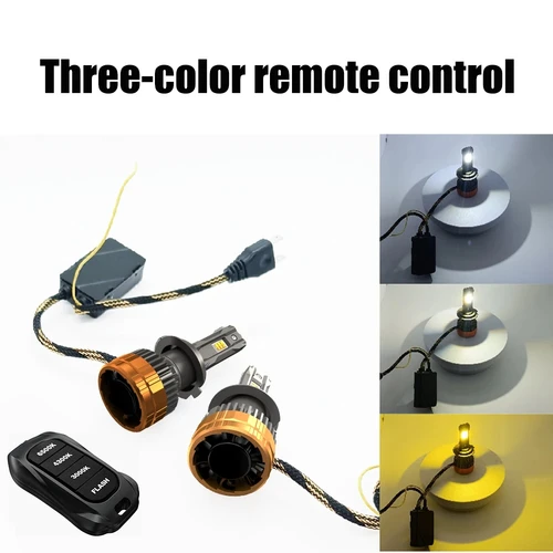 Imagen 2 del producto EKLEVA Faro LED para motocicleta ultrabrillante de 2 piezas: 3 modos de color, control remoto inalámbrico, flash estroboscópico e impermeable IP68 para Night R