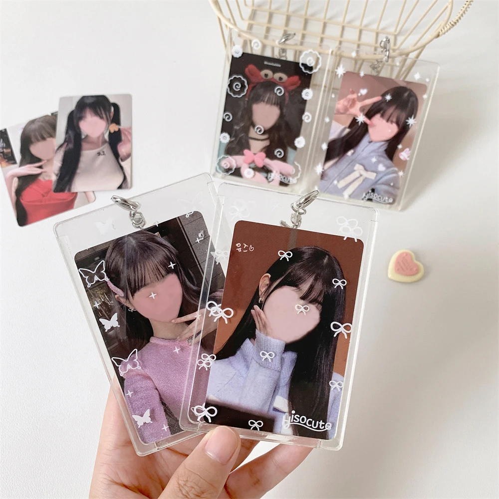 Acrylic KPop Idol Photocard Holder Transparent Card Holder Photo Protector for 3inch Photo Card Girl Meal Card Case