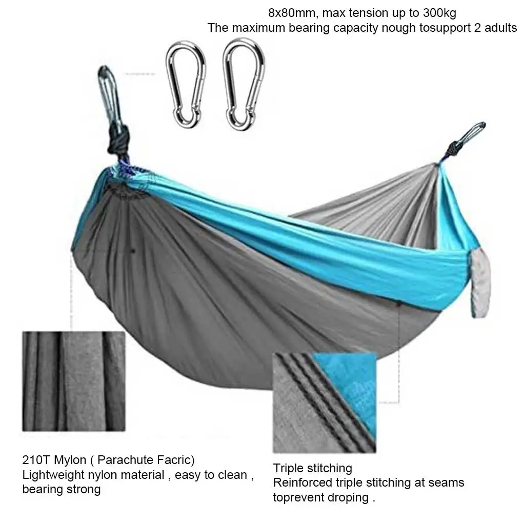 Camping Hammock Portable Garden Yard Leisure Party Hammocks Comfortable Buckle Swing Bed Outdoor Hunting Picnic Travel