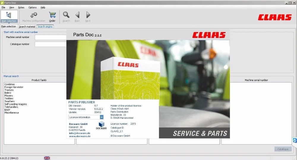 For Claas Parts Doc 2.2 - Agricultural 12.2023