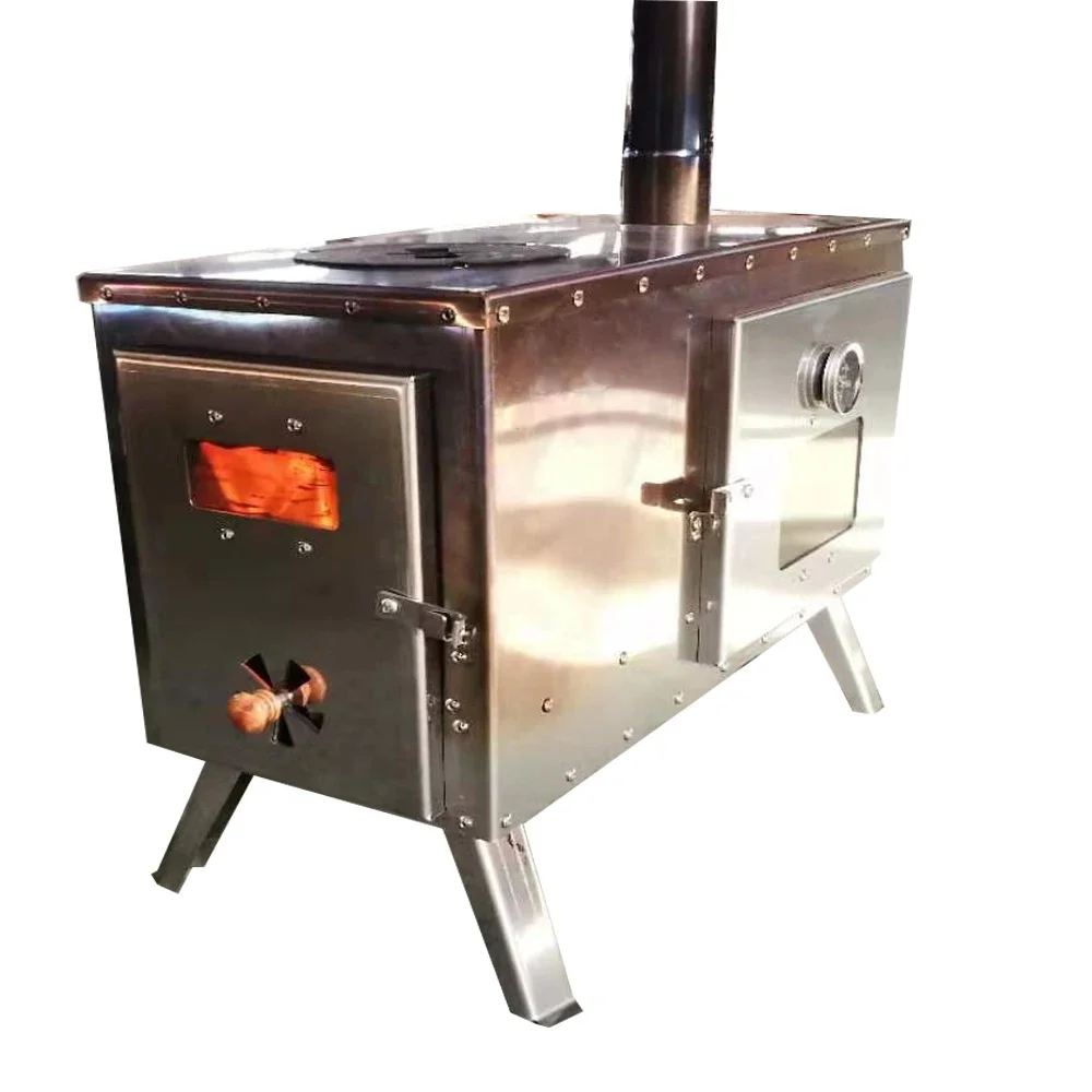 stainless steel portable mini wood stove with oven  camping stove portable tent stove