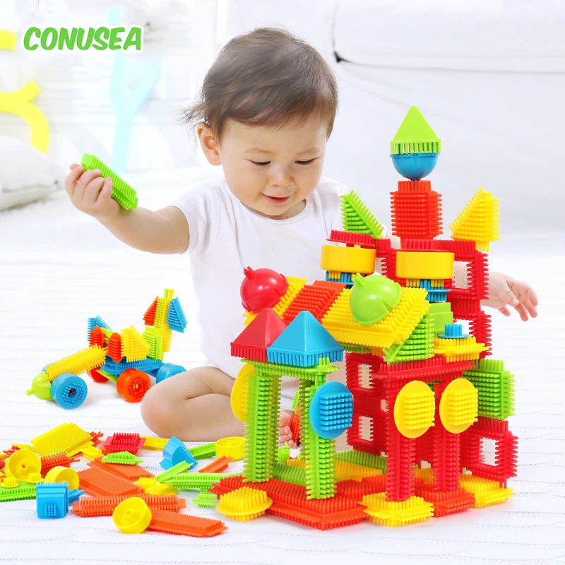 Building Block Children\'s Bristle Shape Intellectual Modeling Interactive Parent-Child Assembly Diy Educational Brick Toy