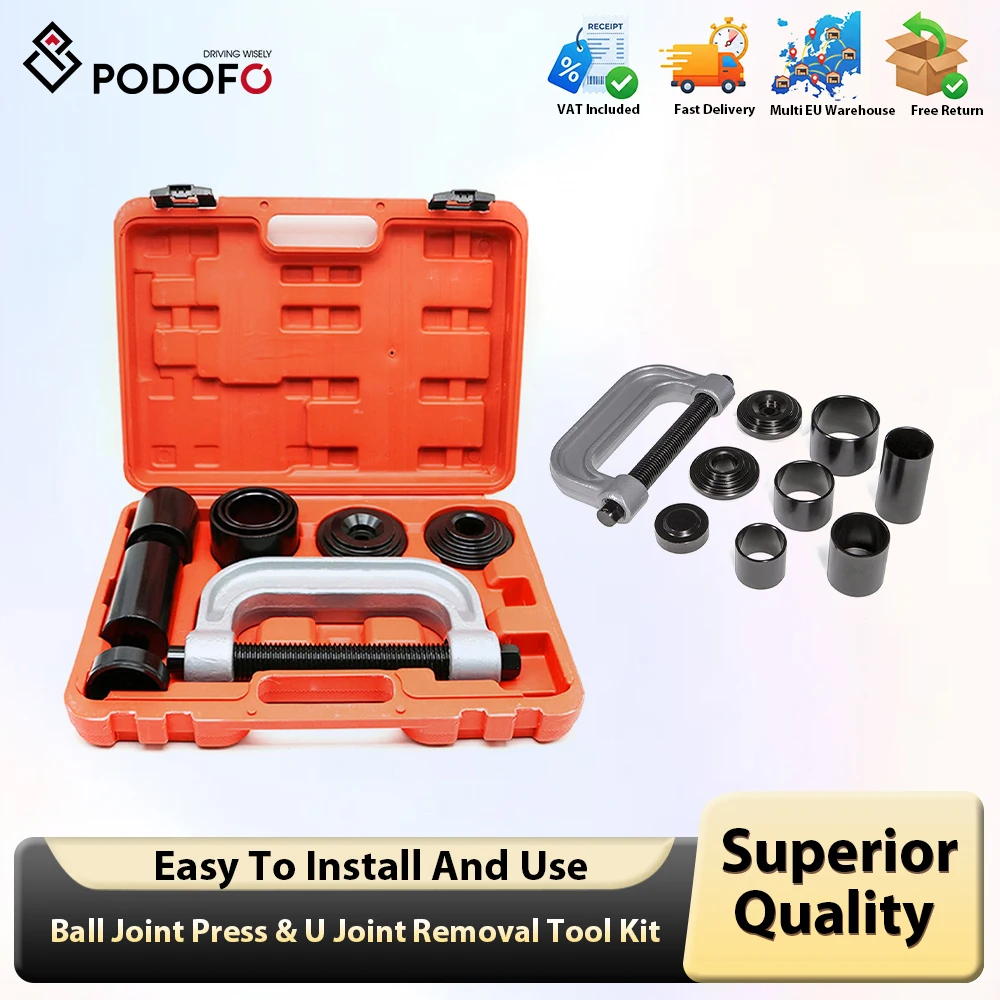 Podofo Kit d'outils de retrait de joints en U 4 en 1 robuste, adaptateurs 4x4 pour la plupart des voitures 2WD et 4WD et camions légers, outil de retrait de joints en U