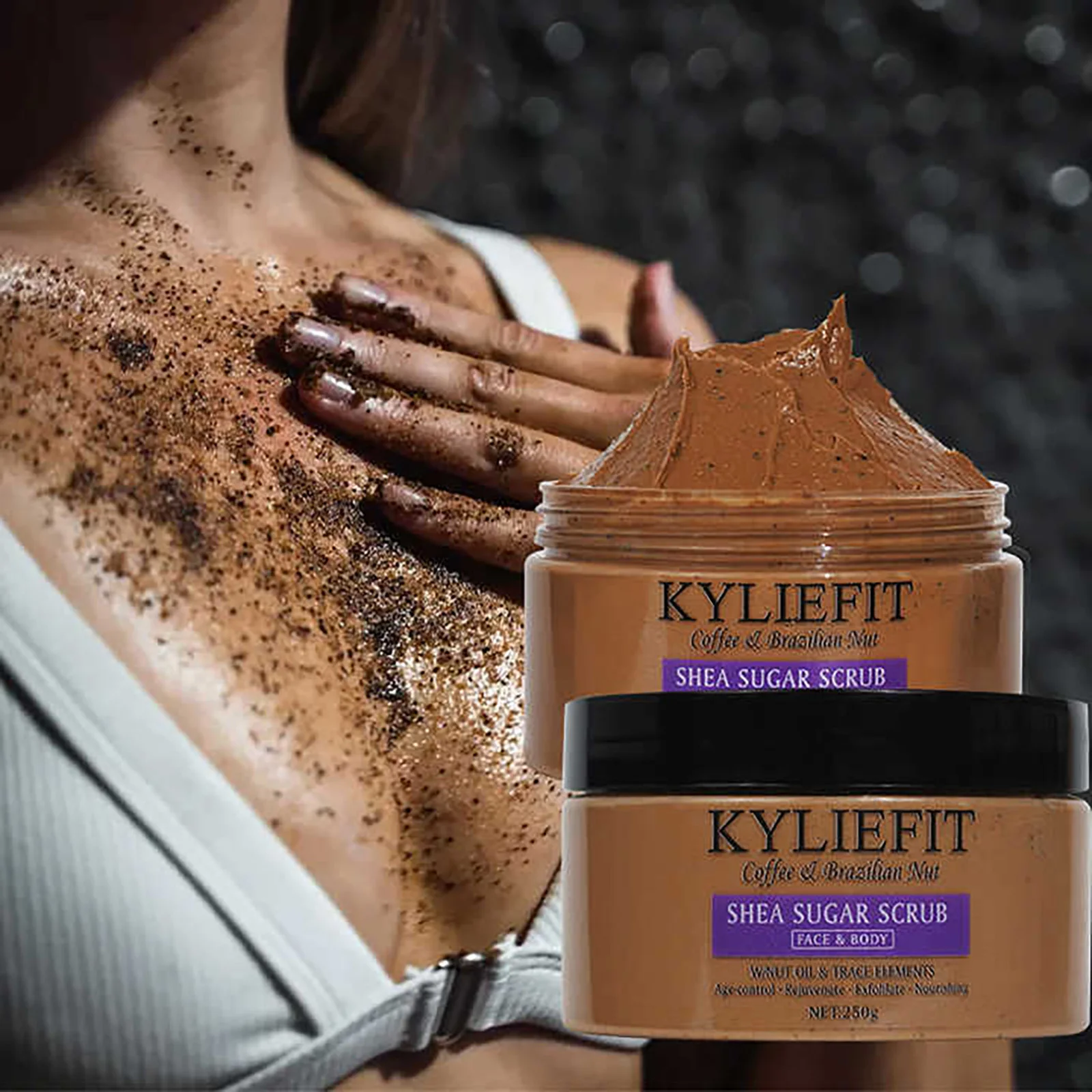 KYLIEFIT 100% Natural Coffee Exfoliating Body Scrub, Brighten Skin, Remove Spot, Clean Stains, For All Skin Types Cosmetics