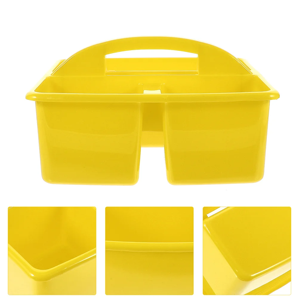 Portable Compartmented Storage Basket Baskets Classroom Organizer Yellow Pe Office