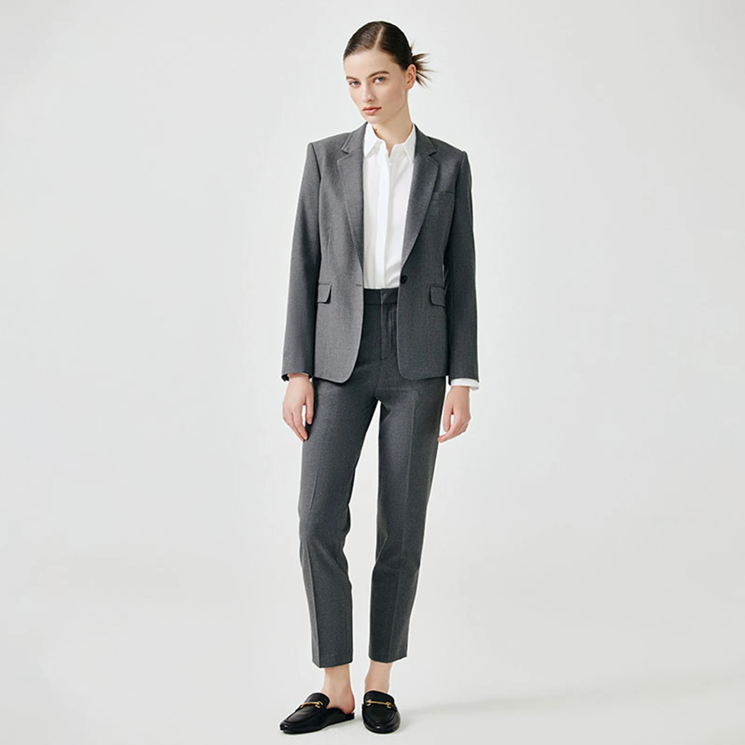 

Allingentle Peak Lapel Blazer Women's 2 Piece Set Regular Fit Fashion Women Pantsuit Set for Business Office Outfits Customize