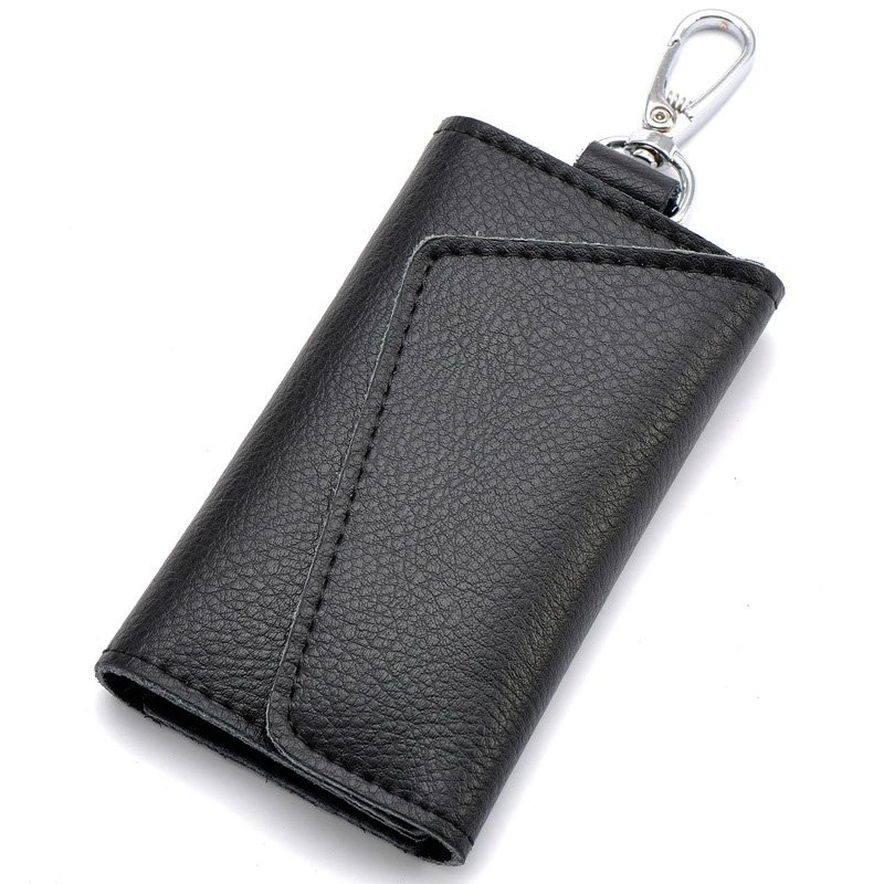 2X Keychain Men Women Key Holder Organizer Pouch Car Key Bag Wallet Housekeeper Key Case Mini Card Bag Black