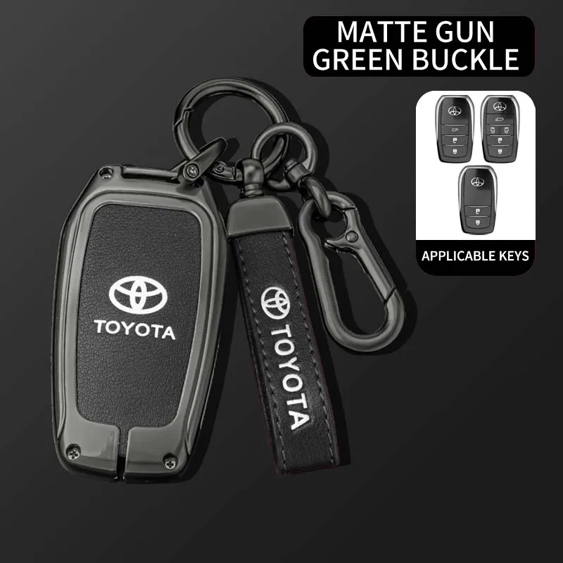 Metal Car Key Case Cover For Toyota Land Cruiser 200 Prado Crown Yaris Cross Hilux Innova Fortuner Camry Alphard PREVIA Vellfire