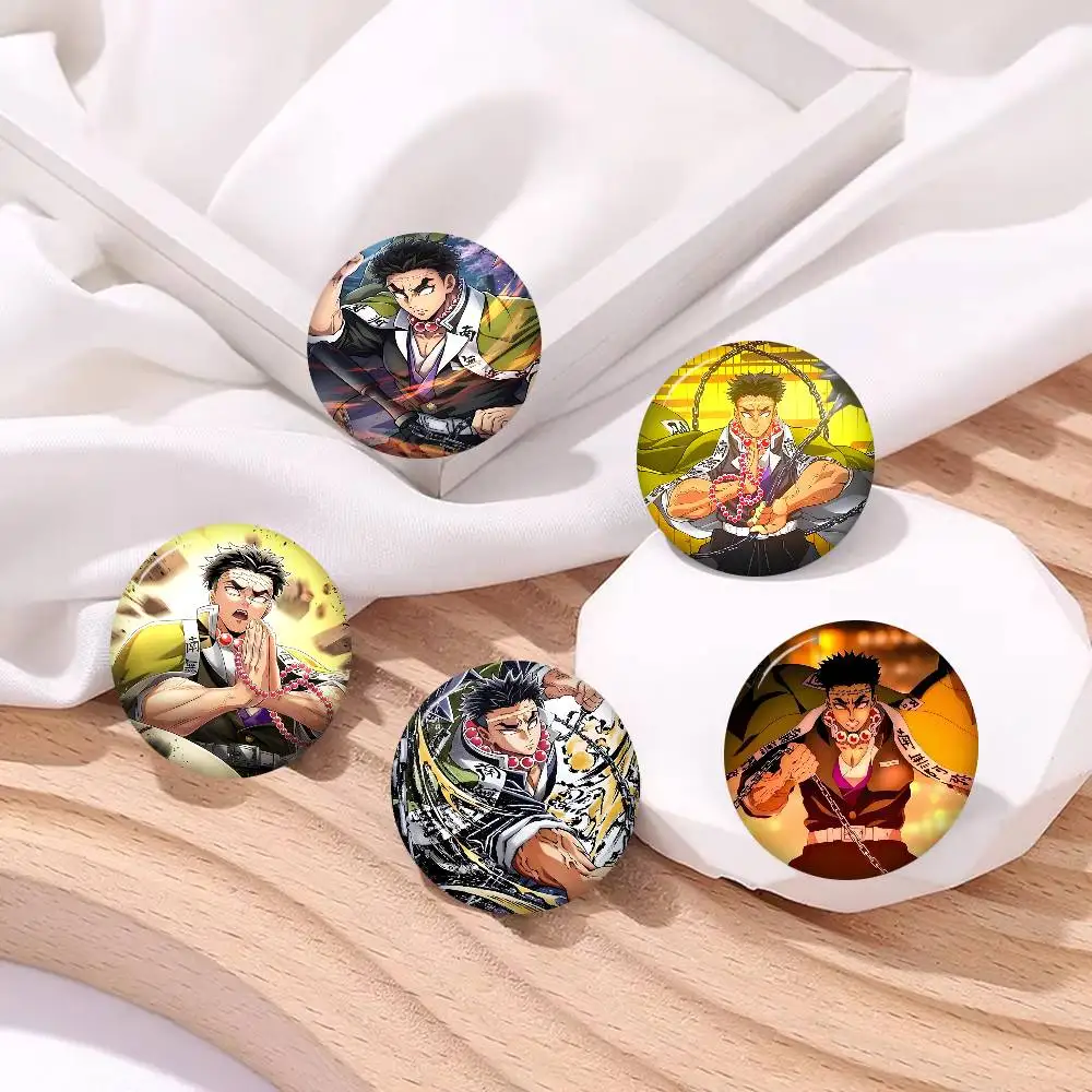 Gyomei Himejima 32/44/58mm Handmade Pin Round Funny Snap-in Brooches for Backpack Cothes Accessories Badge Hat Decoration