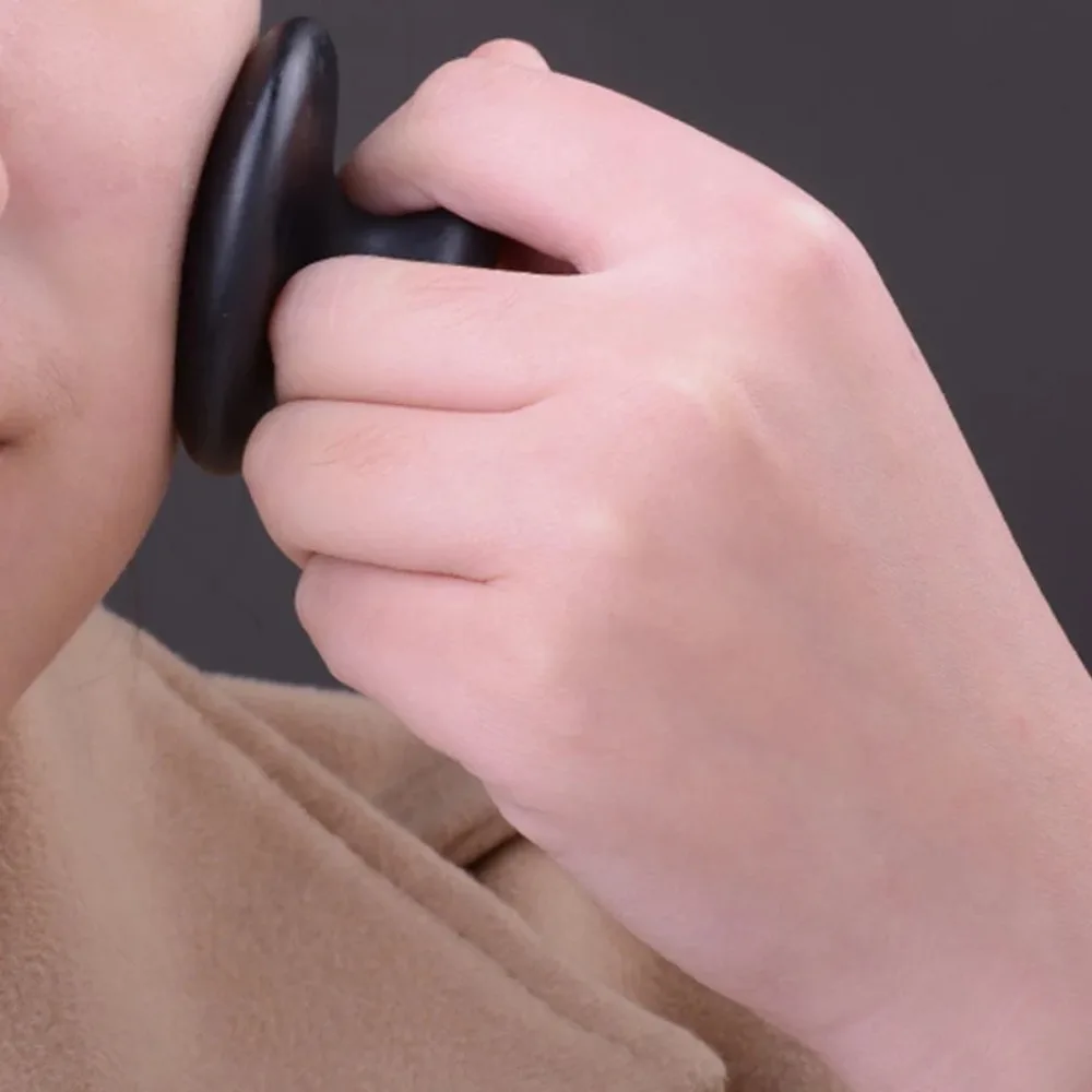 Smooth Mushroom Shape Face Massage Stone Lava Basalt Hot Stone for Spa Massage Therapy Spa Body Facial Massage Stone