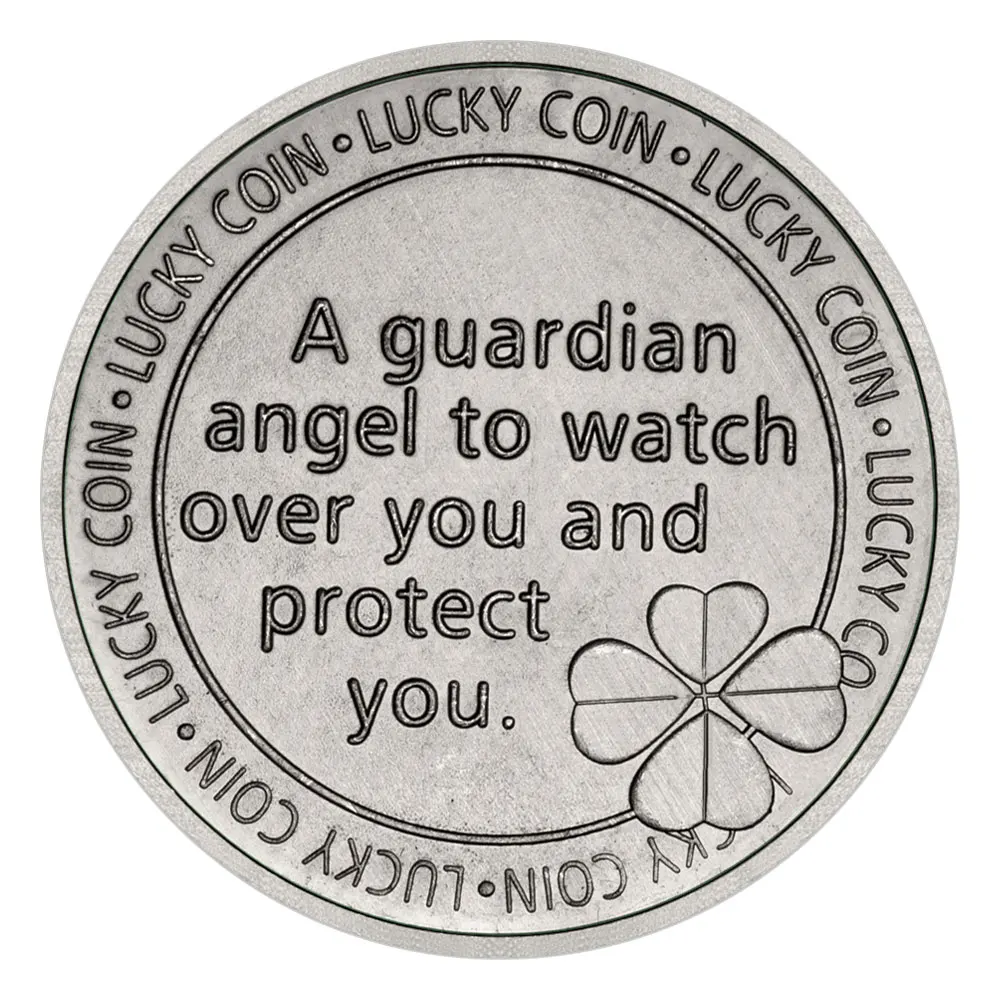 ملاك حارس لمشاهدةك وحمايةك عملة محظوظة قابلة للجمع مطلية بالنحاس عملات تذكارية لتزيين المنزل #4