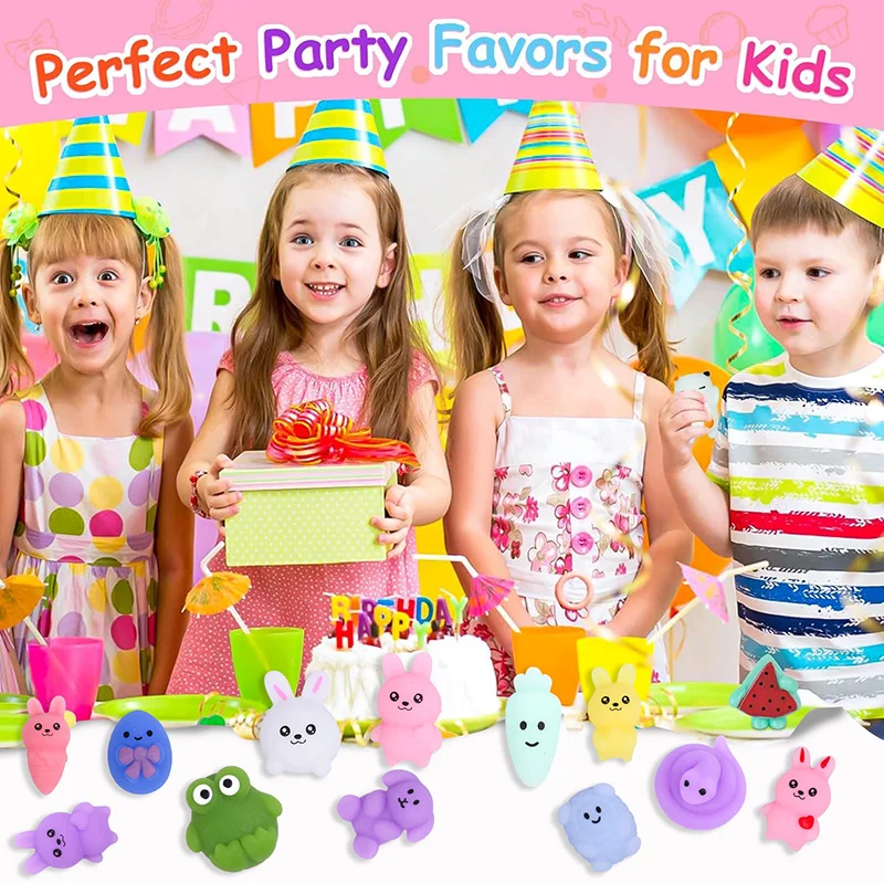 Animaux de dessin animé pour décorations de fête de Pâques, jouet à pincer relaxant, jouets à pression de Charleroi, fournitures de cadeaux d'anniversaire, 10 pièces