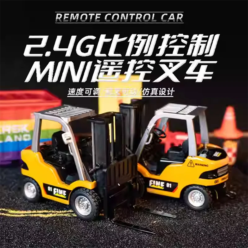 1/64 RC شاحنة رافعة شوكية مع خطاف البضائع والشوك والبليت 2.4G التحكم عن بعد رافعة شوكية لعبة الرافعات مع مقطورة للبالغين الصبي هدية