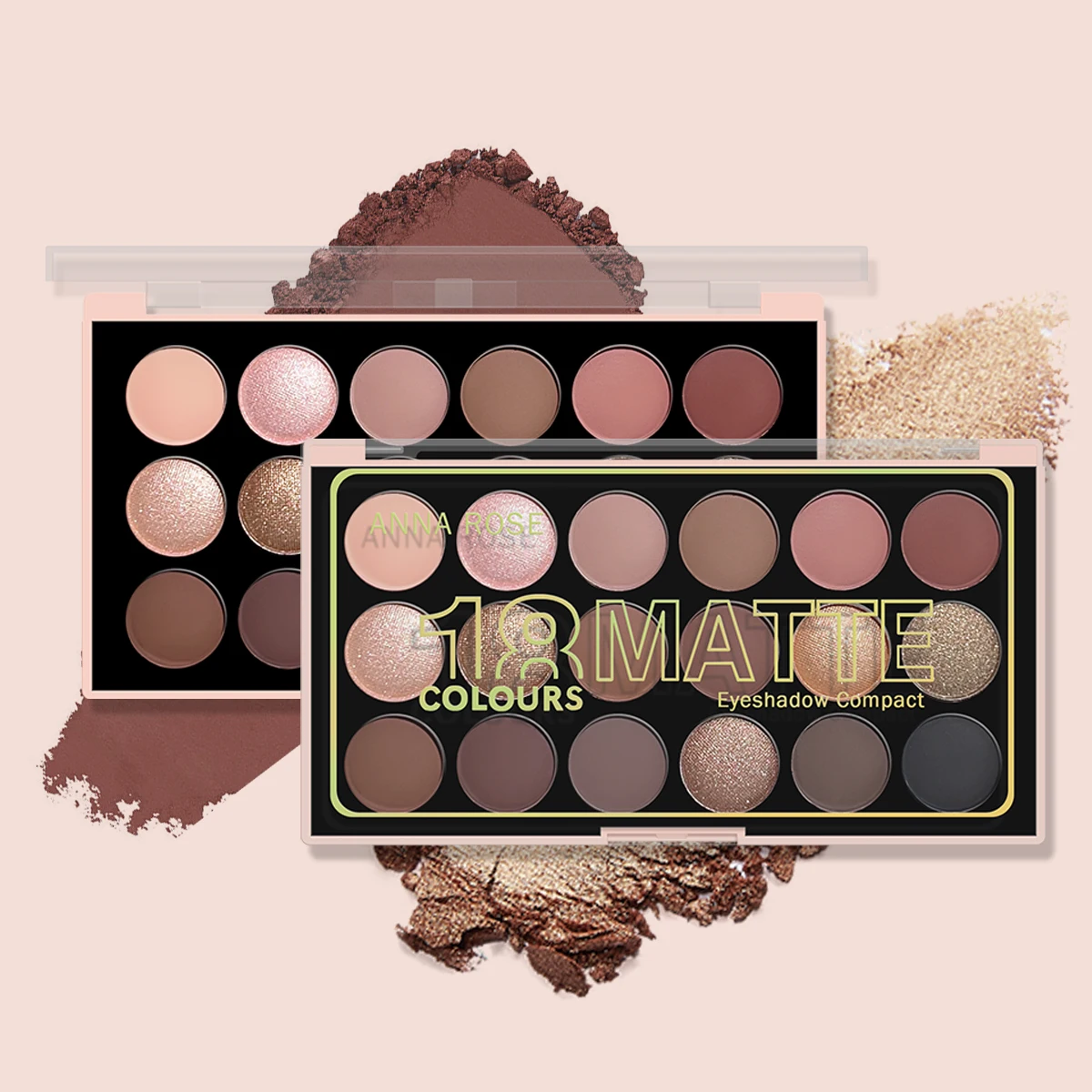 Palette di ombretti neutri da 18 colori - Palette per trucco tono terra opaca e luccicante Kit ombretto impermeabile a lunga durata per tutti i giorni
