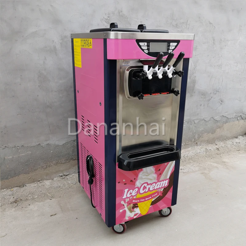 

Commercial Multi-Functional Vertical Ice Cream Machine, Stainless Steel Large Strawberry Sundae Machine