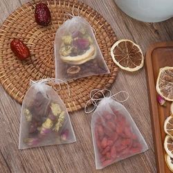 100pcs Tea Bags Nylon Food Grade Empty Scented Tea Filter Bags Infuser with String Heal Seal Teabags for Herb Loose Leaf Tea