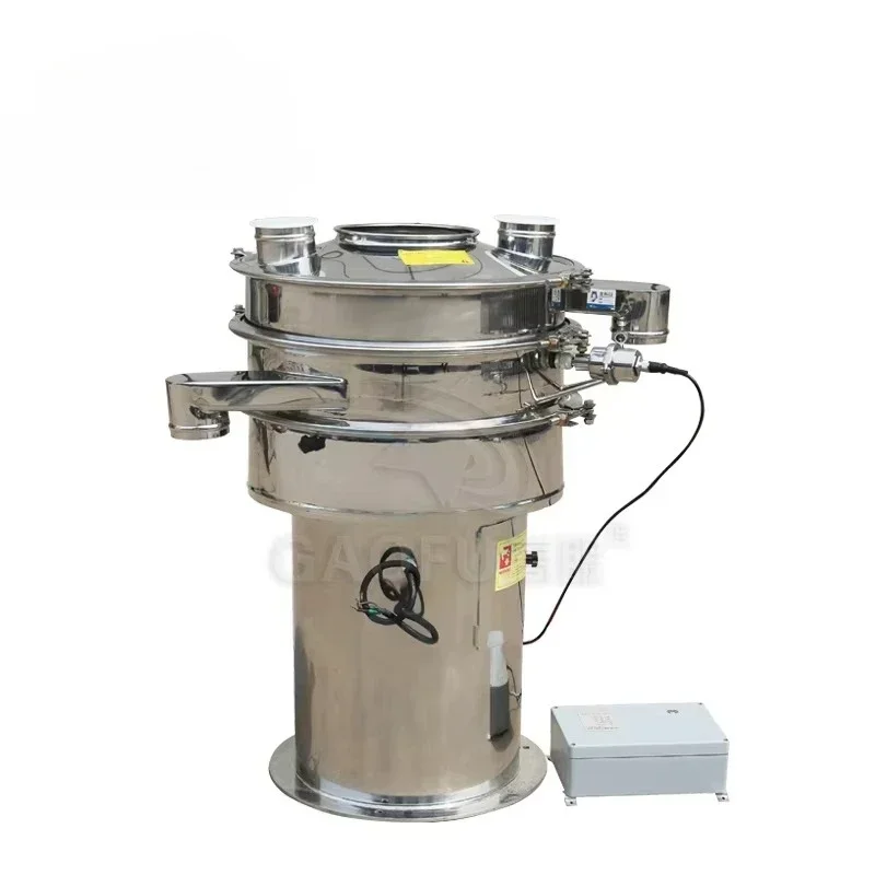 ماكينة الغربلة الكهربائية الصناعية هزاز شاشة بالموجات فوق الصوتية لختم الدقيق قلب فولاذي دائري للصناعات الكيميائية