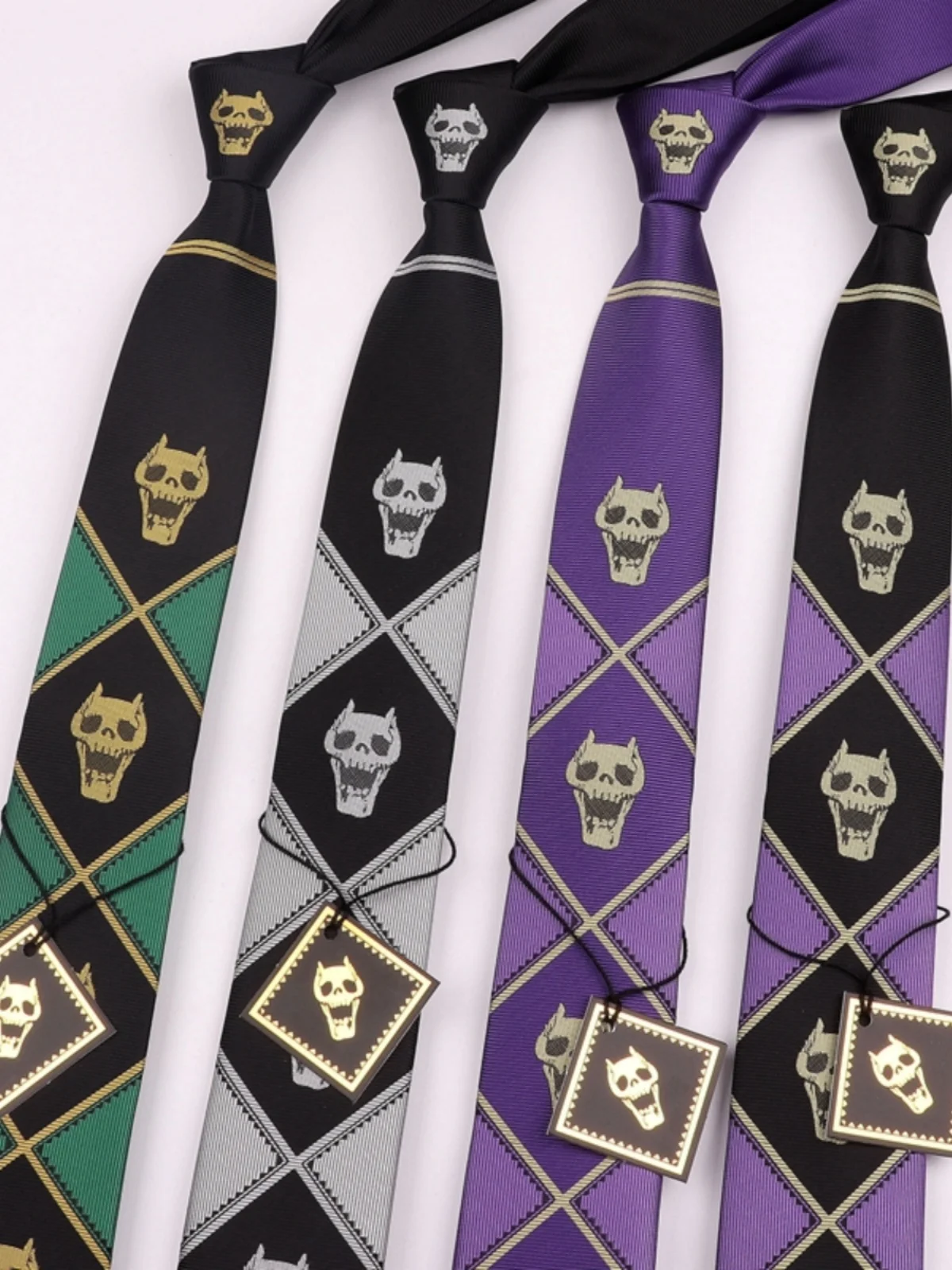 

JoJo's Bizarre Adventure Yoshikage Tie Halloween Party Cosplay Costume Props Accessories KILLER QUEEN Skull Heavens Door Necktie