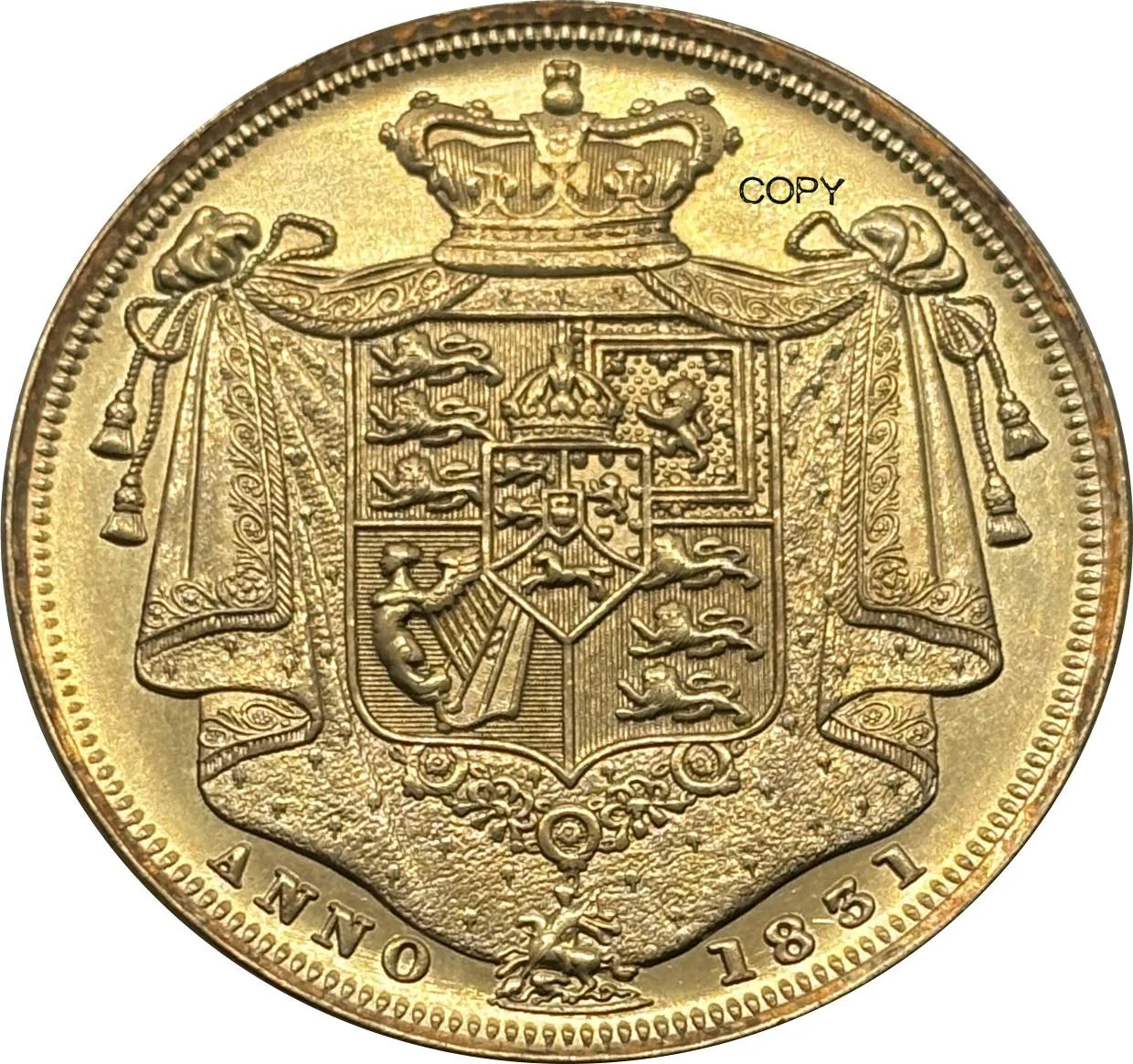 المملكة المتحدة 1831 آنو 2 جنيه ويليام IV هانوفر الملك عملة ذهبية النحاس معدن عملة تذكارية Ww2 Moneda عملات قابلة للجمع