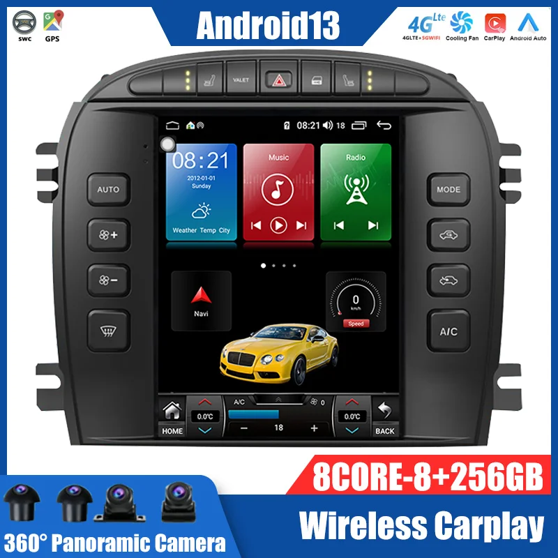 Android 13.0 For Jaguar XJ X-TYPE S-TYPE 2004-2011 Car Radio 9.7 Inch Auto  Stereo Multimedia Player GPS Navigation Video 4G