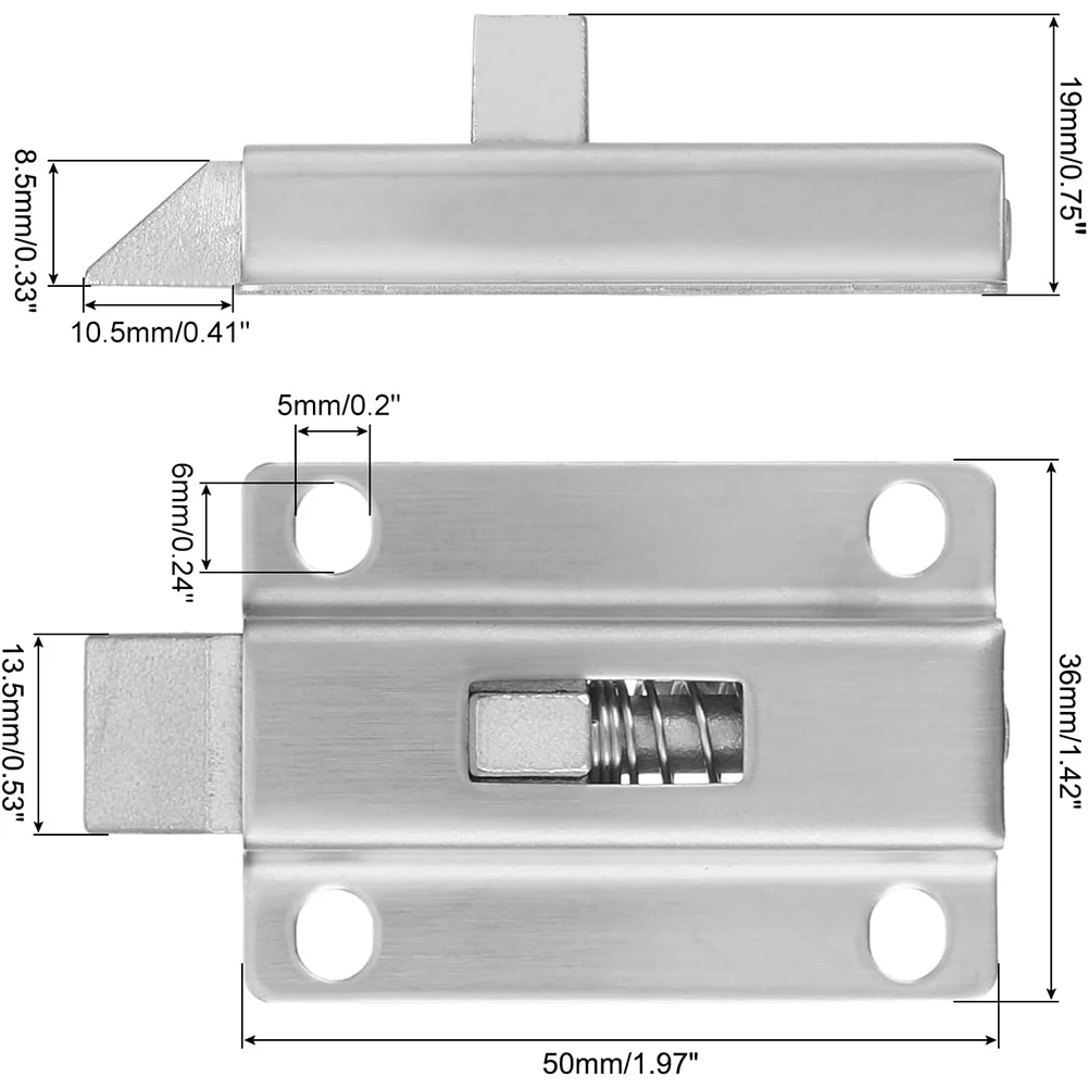 Blokada sprężynowa, automatyczne zatrzaski sprężynowe 50 mm/2 cala ze stali nierdzewnej, automatyczny zamek zatrzaskowy