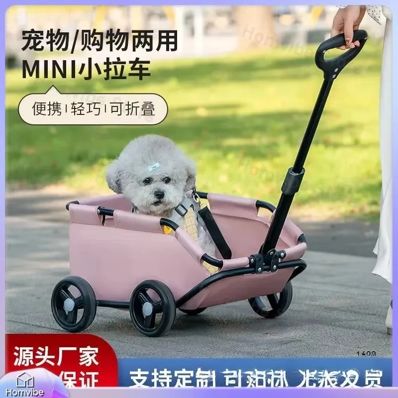 Foldable Pet Stroller for Small Dogs Cats Lightweight Portable Travel Carrier Mini Wagon Outdoor Camping Walking Pushcart