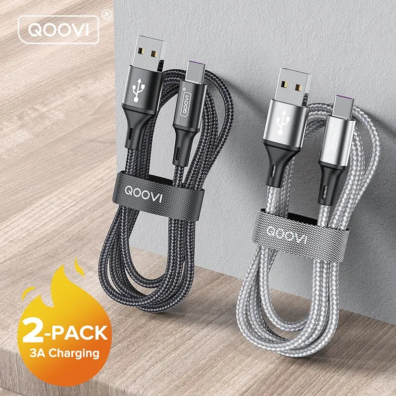 QOOVI 3A USB Type C Cable Fast Charging Cable For Xiaomi Mi11 Samsung S21 A71 Huawei Quick Charge Wire Cord