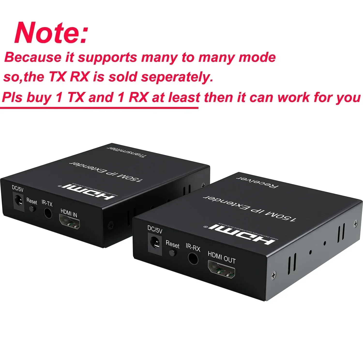 1080p 150m IP Extender with HDMI Loop HDMI To RJ45 Ethernet Extender Video Transmitter Receiver Over Cat5e Cat6 Cable Extension