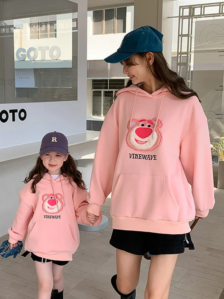 Cartoon Children's Sweater 2022 autumn and winter new mother-daughter casual hoodie girls chic hoodie trend