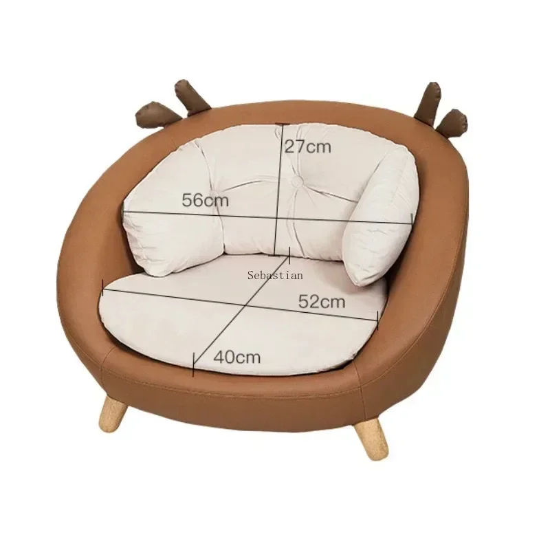 Canapé haut de gamme en forme de cerf pour enfant et adulte, chaise à dos, dessin animé, mignon