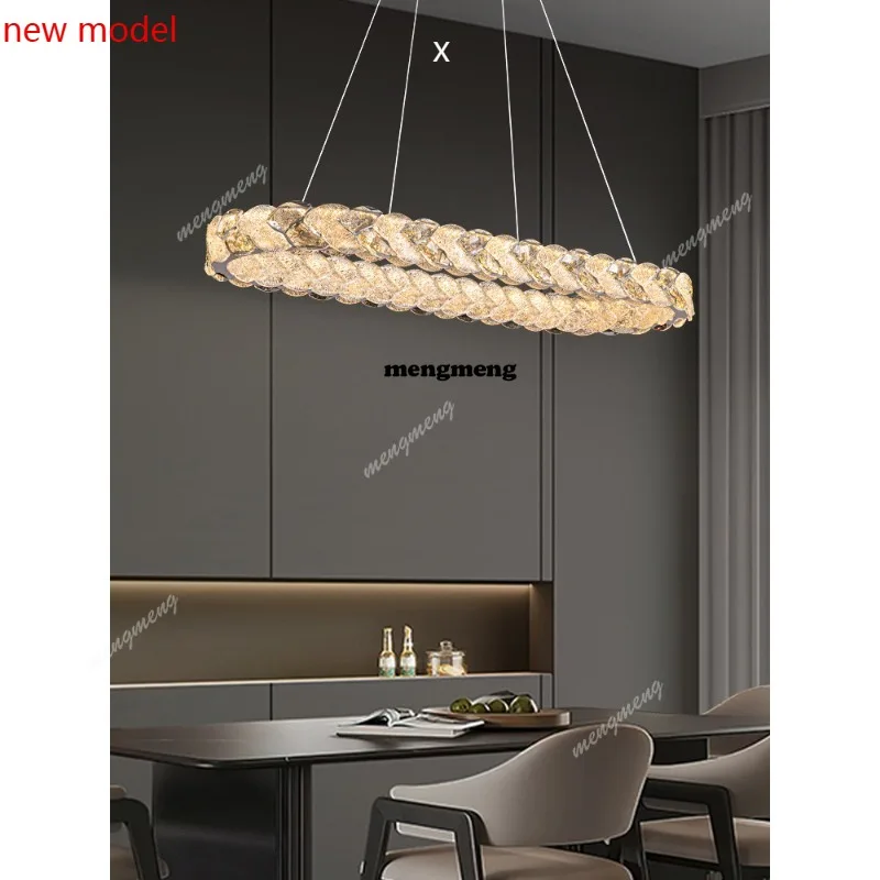 

M138Restaurant chandelier Italian light luxury dining table light crystal strip dining room bar light