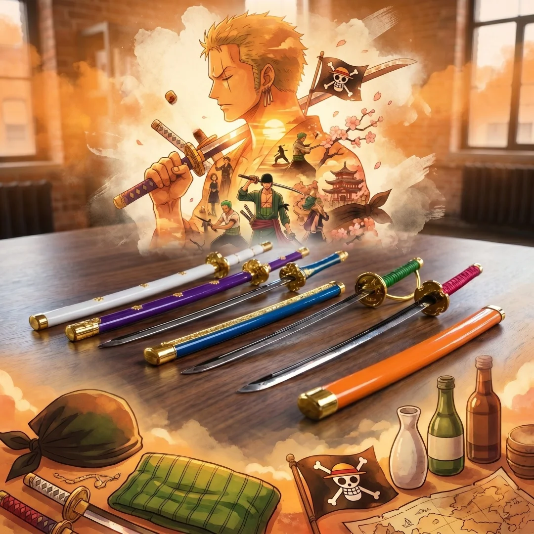 Katana Roronoa Zoro de 10 polegadas, Faca Ninja, Espada Original Samurai, Metal, Anime One Piece, Katana Japonesa Real, Brinquedo, Presente