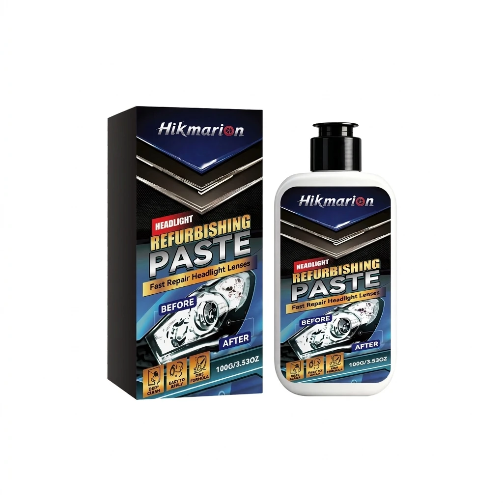 1pc Headlight Restoration Paste Professional Clear Polish for Car Headlamps Anti-Yellowing UV Protect DIY Repair Kit