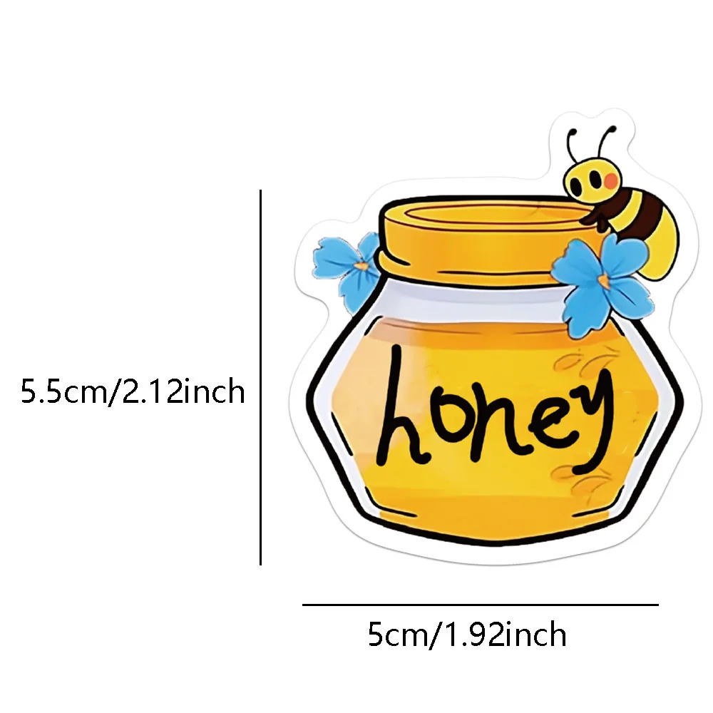 50 pçs criativo abelha bonito dos desenhos animados adesivos decorativos notebook casos de telefone diy adesivos à prova dwaterproof água