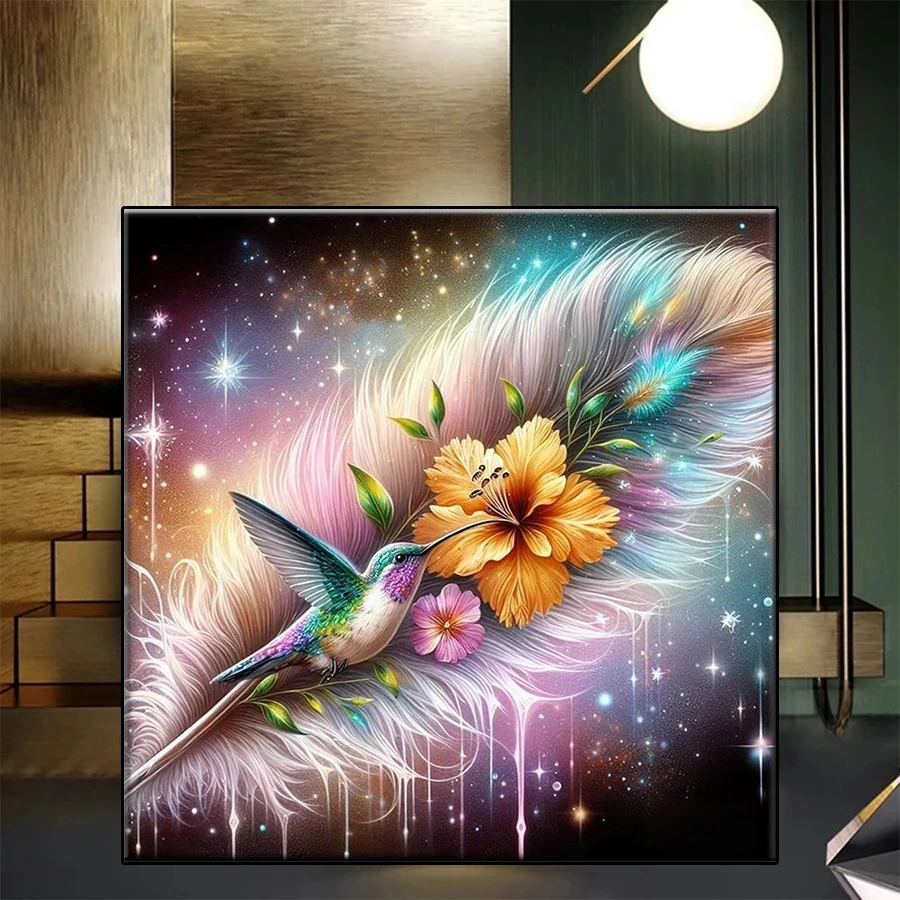 

5D DIY Diamond Embroidery Painting Kit New Dreamy Art Feathers Birds Flowers Mosaic Art Adult Decoration Gift