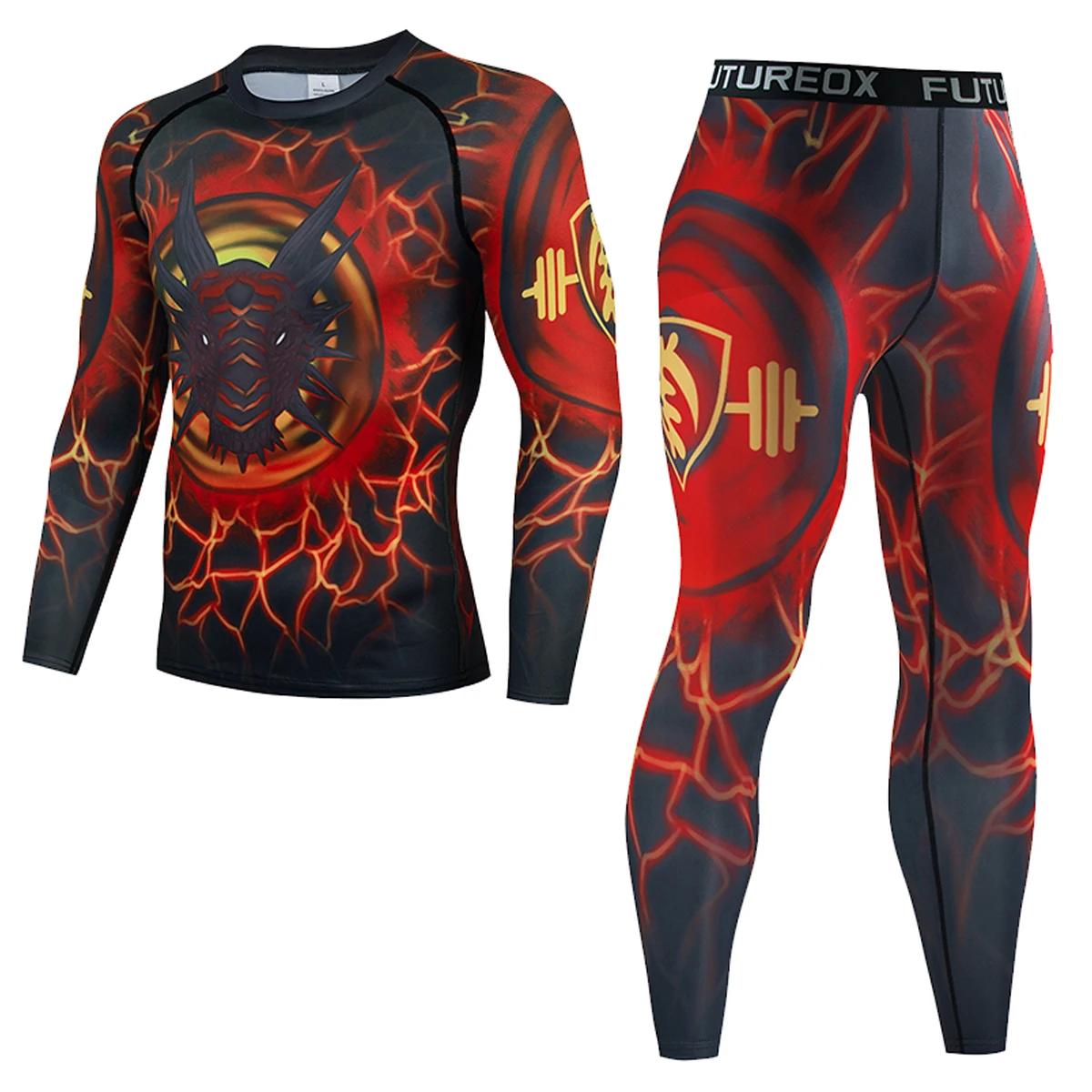 Sportswear Gym Fitness Tracksuit Men's Running Sets compressed shirt Underwear Tights Jogging Sports Suits Clothes quick Dry Fit