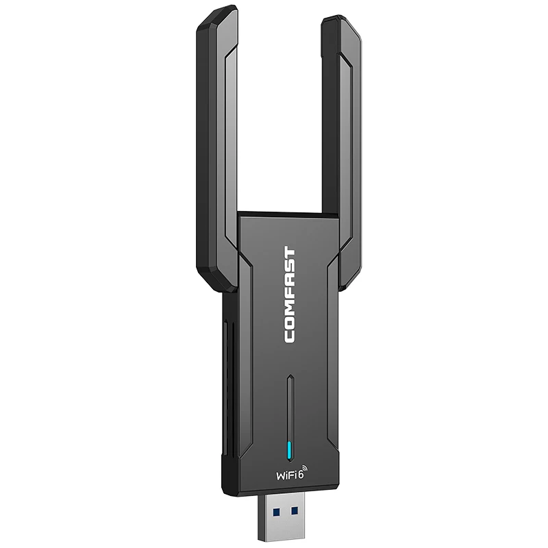 Comfast ax5400 wifi 6e usb adapter dongle 2,4g/5g/6ghz usb 3,0 wifi 6 placa antena para pc netzwerk karte für laptop win10/11