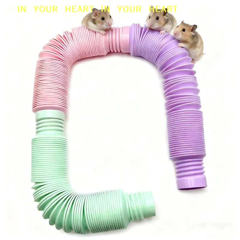 Hamster Toy Accessory Fun Small Pet Hamster Ferret Rabbit Tunnel Collapsible Telescopic Pipe Training Channel Pipe Stretch Tube