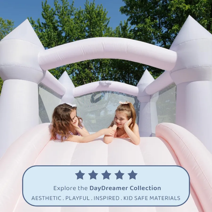 نطاط نطاط القلعة Daydreamer القطن كاندي ترتد البيت الباستيل الحارس مع الشريحة 12 قدم طول × 9 قدم عرض × 7 قدم H UL منفاخ Inc #4