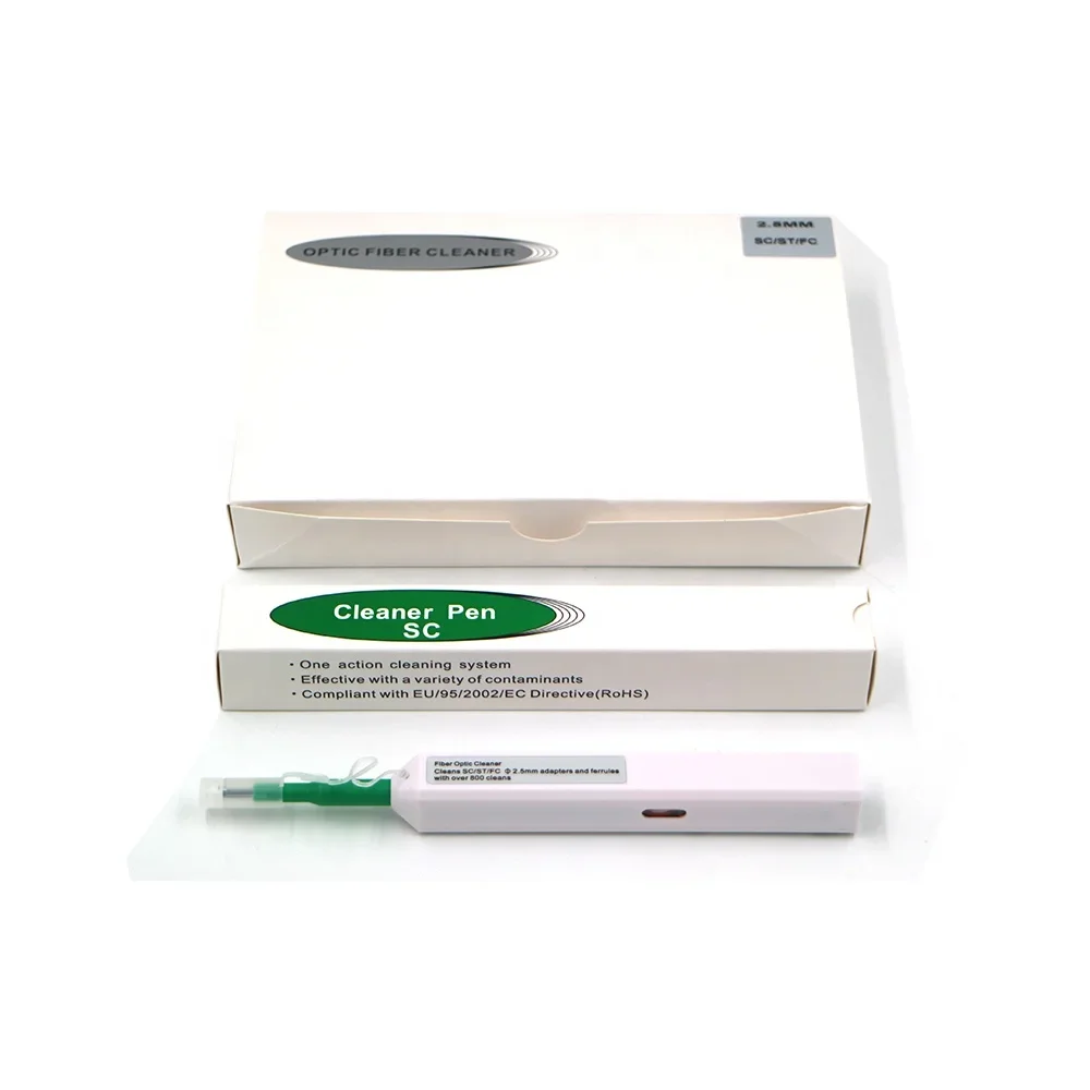 5pcs/lot 1.25mm 2.5mm LC SC FC ST One Click Optic Fiber Cleaner Pen Connectors Adapters and Ferrules 800 times Cleaning