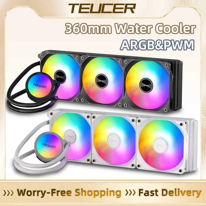 TEUCER AF-S360 uniwersalny radiator chłodzący wodę RGB 360mm wentylator LGA2011 radiator chłodzący wodę dla Intel 1700/1200/115x AM4/AM5