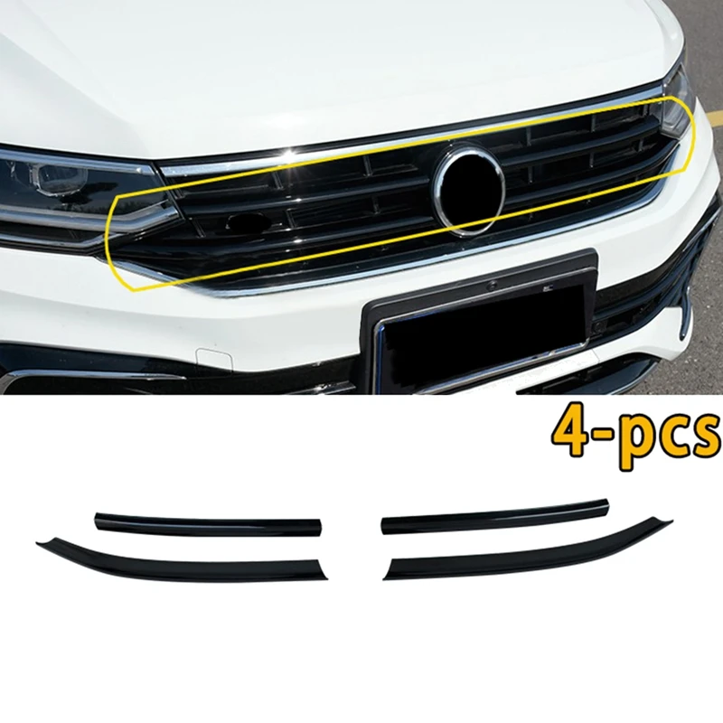 AU05 -Car Front Grille Cover Strip Trim Modification Decoration For Tiguan 2020 2021 2022