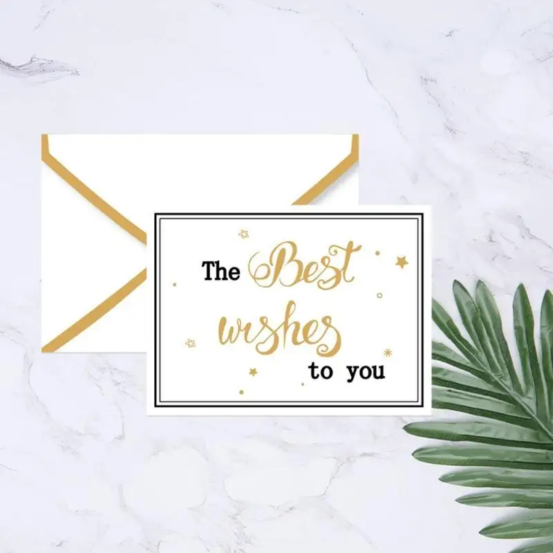 R66A 20 قطعة بطاقات شكر البرنز لبطاقة نعمة الرغبات مع مغلف بطاقة معايدة لعيد الحب وعيد الأب للبيع بالتجزئة #4